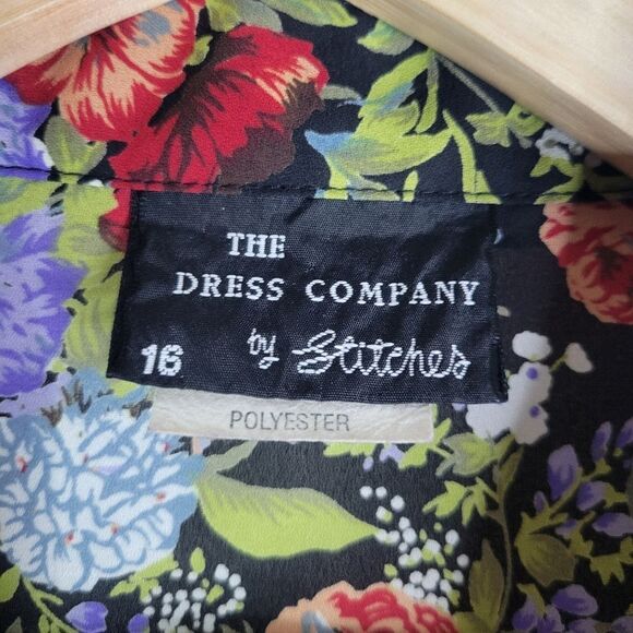 Stitches The Dress Co Vintage Floral Semi Button-Up Midi Dress - Picture 4 of 12